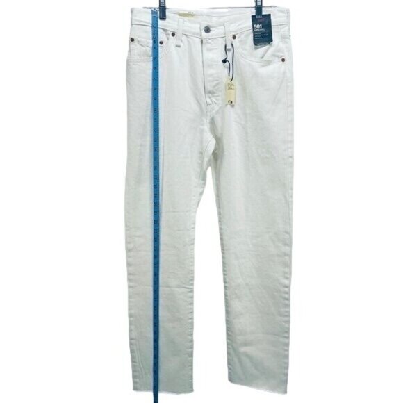Levi’s 501 Jeans Size 30x32 Women’s High Rise Straight Leng White New - Picture 6 of 15